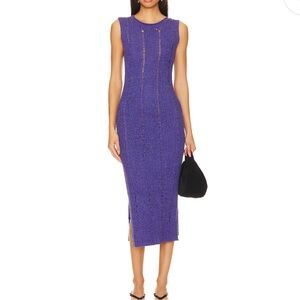 Knit Vintage Blue Midi Dress